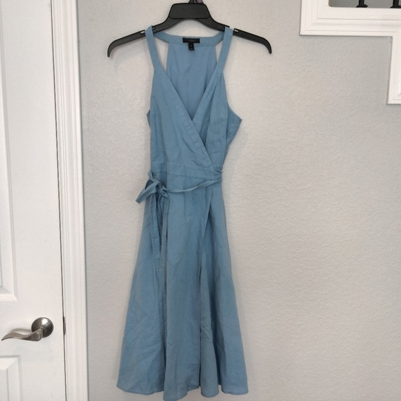 J. Crew Blue Midi Sundress with Halter Neckline and Sleeveless Design - Picture 3 of 8